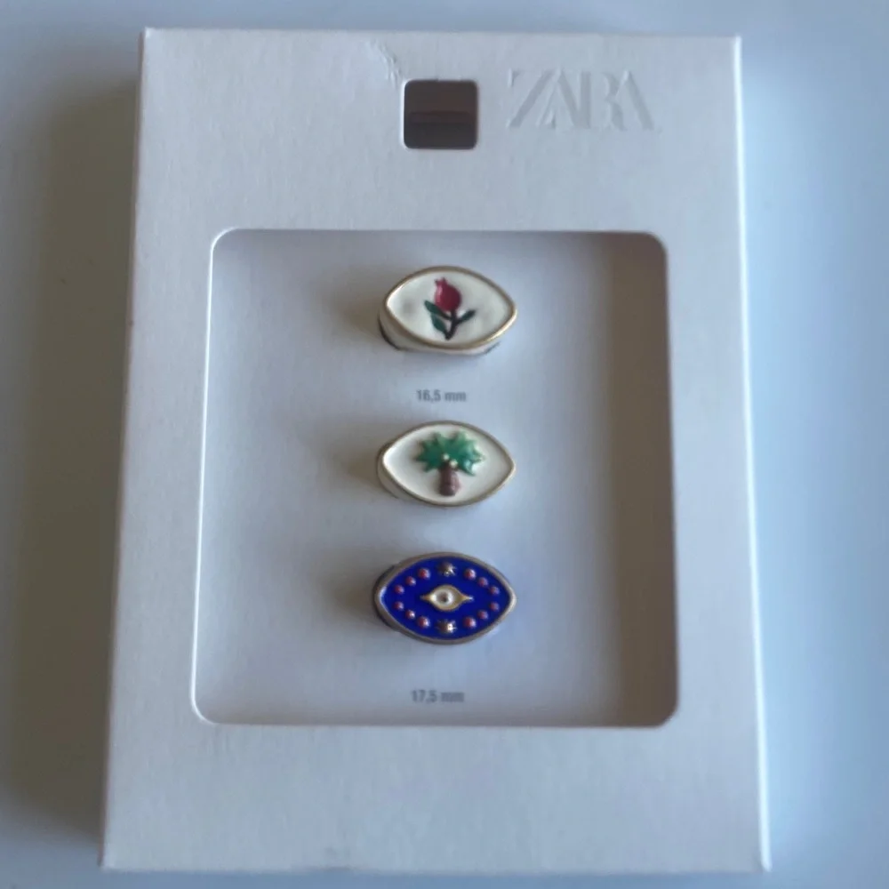 NWT Zara 3-Pack Palm Tree Flower Rings